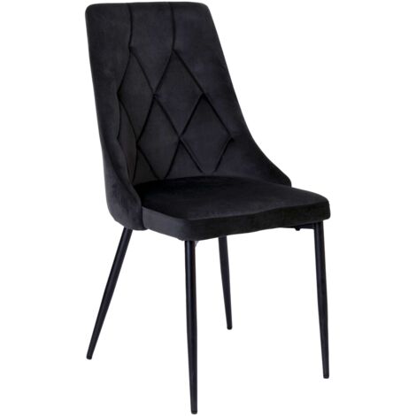 Chaise LINCOLN VELVET recouverte de velours noir