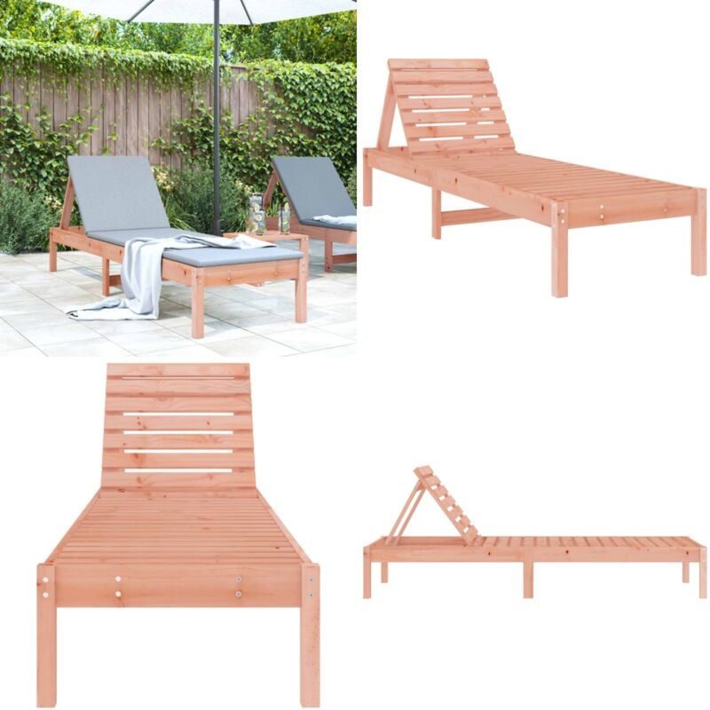 Chaise longue 199,5x60x74 cm bois massif de douglas - Chaises Longues - Bains De Soleil - Mobilier De Jardin - Chaises Extérieures - Relaxations