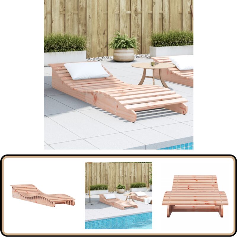 Chaise longue 205x60x31,5 cm bois massif de douglas - Chaises Longues - Chaises De Jardin - Mobilier De Jardin - Salon De Jardin - Lit De Bronzage