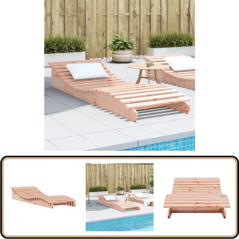 Chaise longue 205x70x31,5 cm bois massif de douglas - Chaises Longues - Chaises Longues En Bois - Mobilier De Jardin - Transats - Bains De Soleil