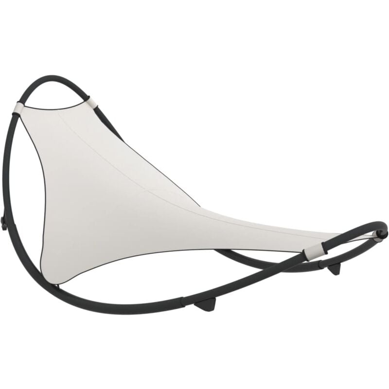 Vidaxl - Chaise longue à bascule avec roues Acier et textilène Crème