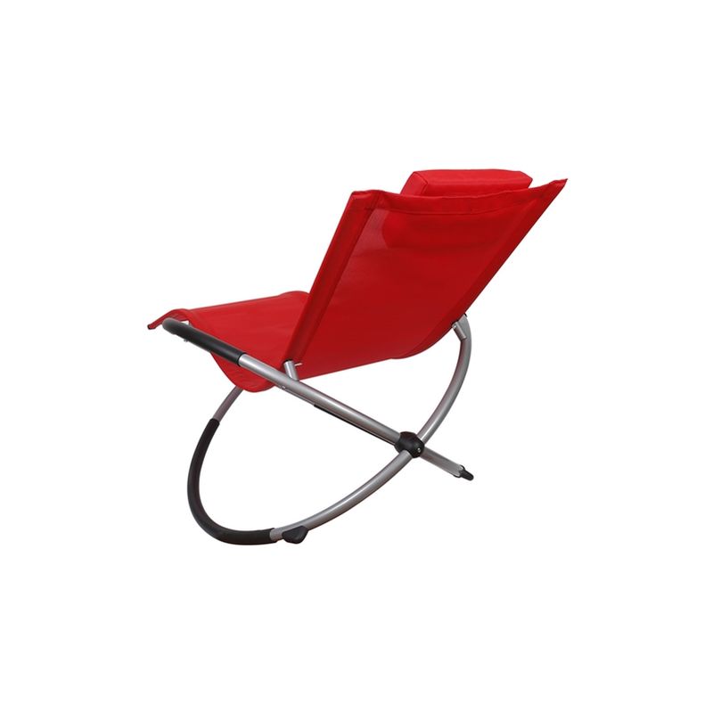 Mucola - Chaise longue à bascule pliable chaise longue de jardin chaise longue relax chaise longue de plage chaise longue à bascule - rouge
