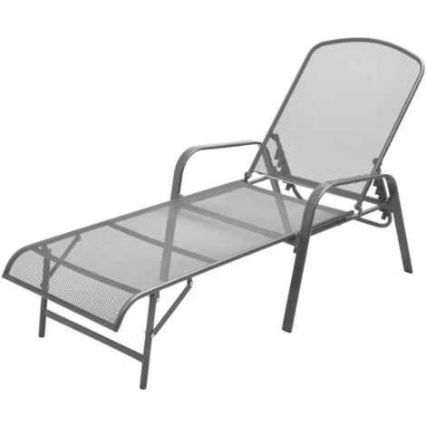 Chaise longue acier anthracite vidaXL