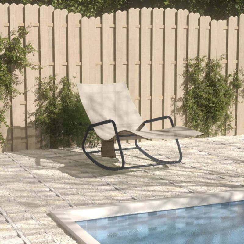 Vidaxl - Chaise longue Acier et textilène Crème Crème