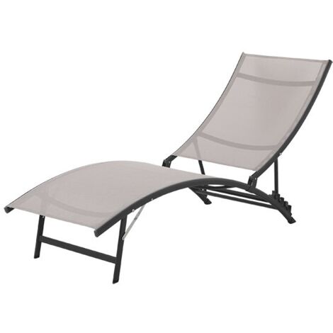 CHAISE LONGUE ACIER TAUPE - 4 POS
