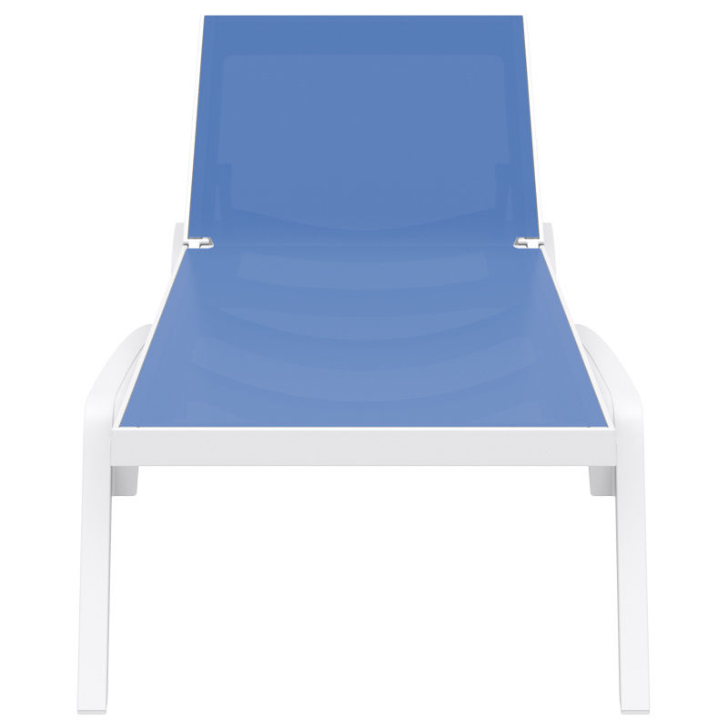 Miliboo - Chaise longue ajustable bleue à roulettes CORAIL