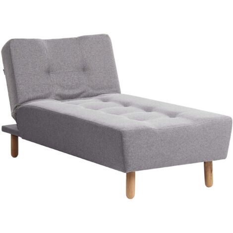 Chaise Longue ALSTEN Fabric Dark Grey