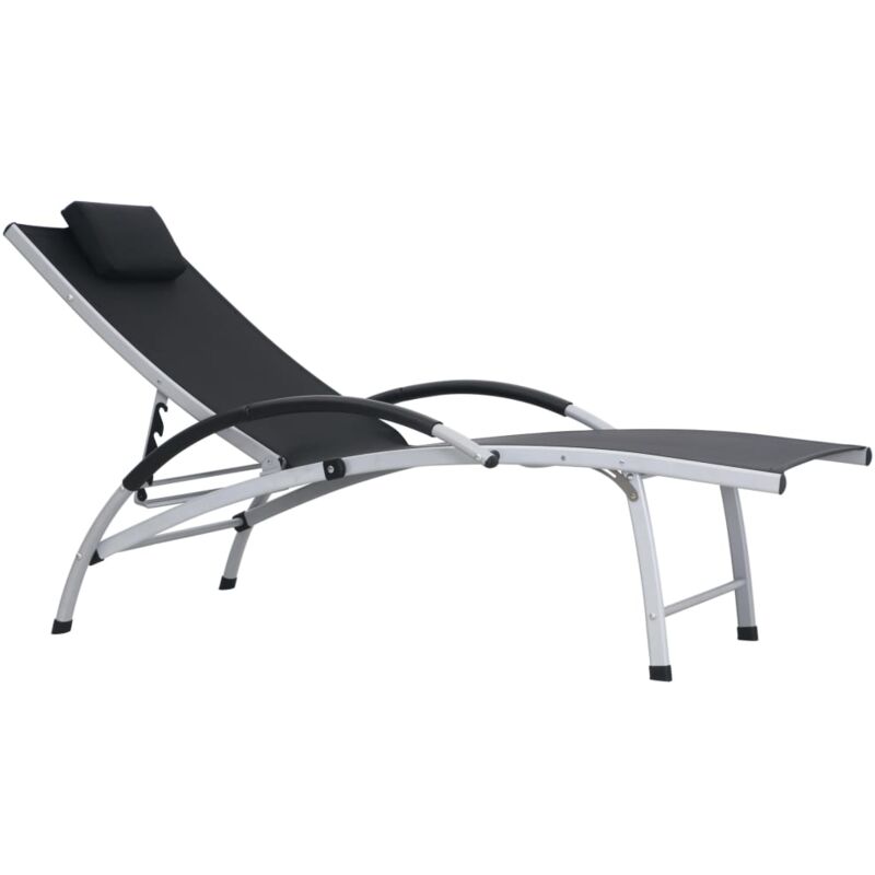 Vidaxl - Chaise longue Aluminium Textilène Noir