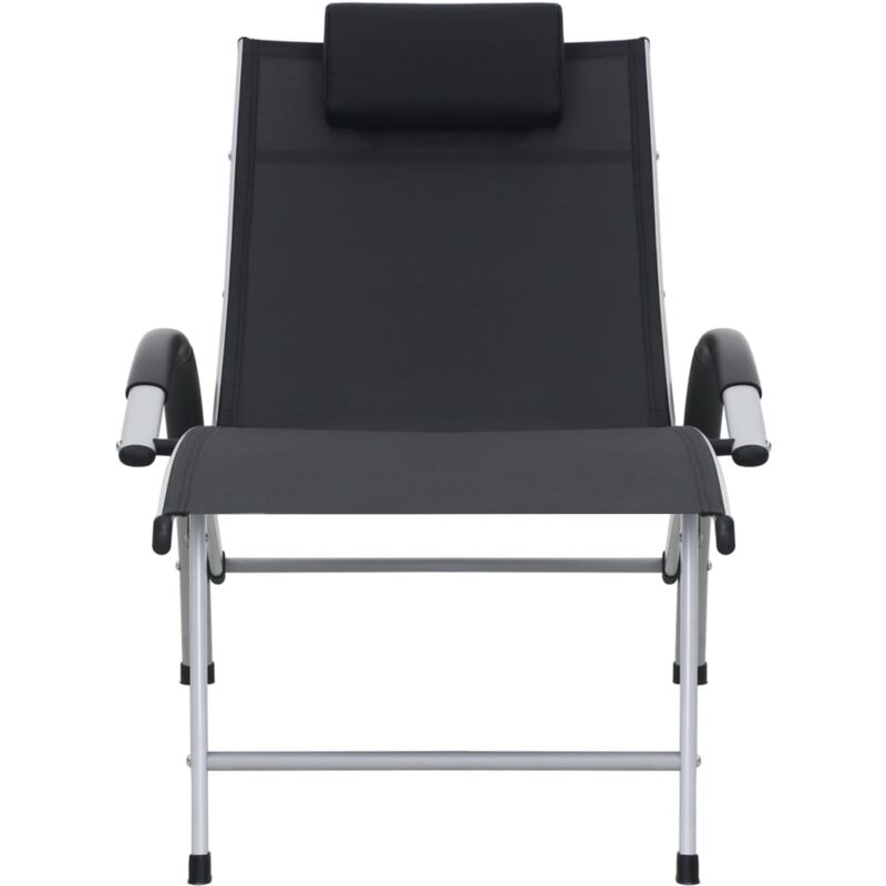 Vidaxl - Chaise longue aluminium et textilène noir