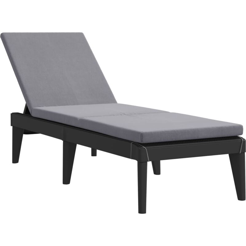 Vidaxl - Chaise longue avec coussin anthracite 186x60x29 cm pp