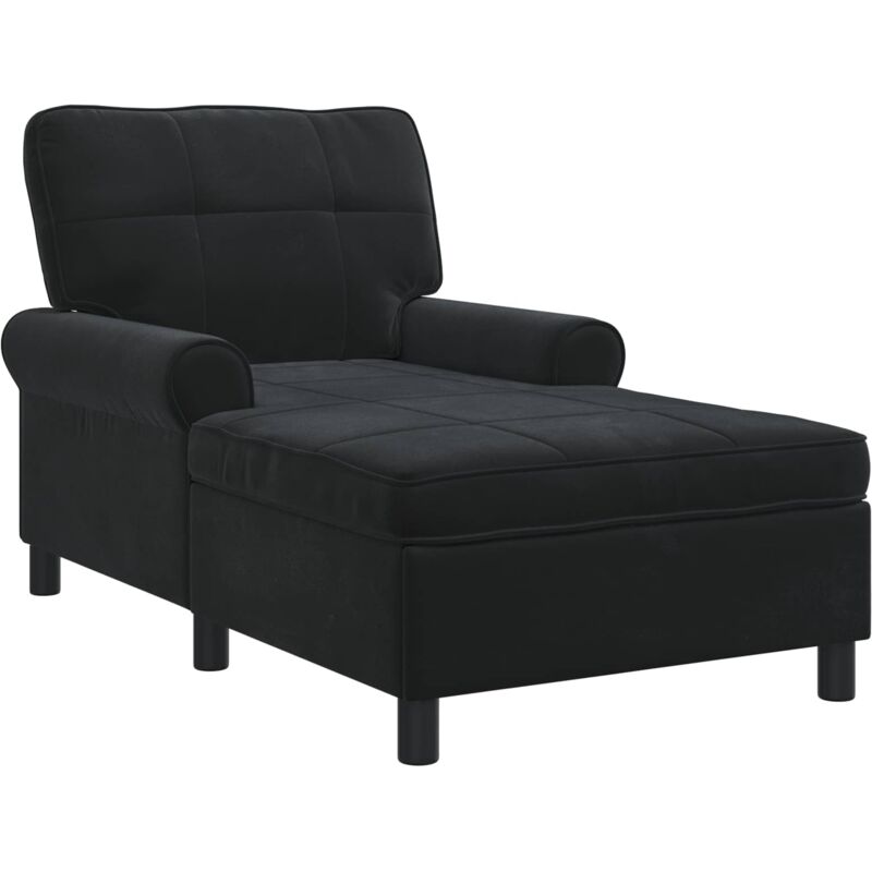 vidaXL Lounge-Liege Schwarz Samt 91 x 157 x 91 cm