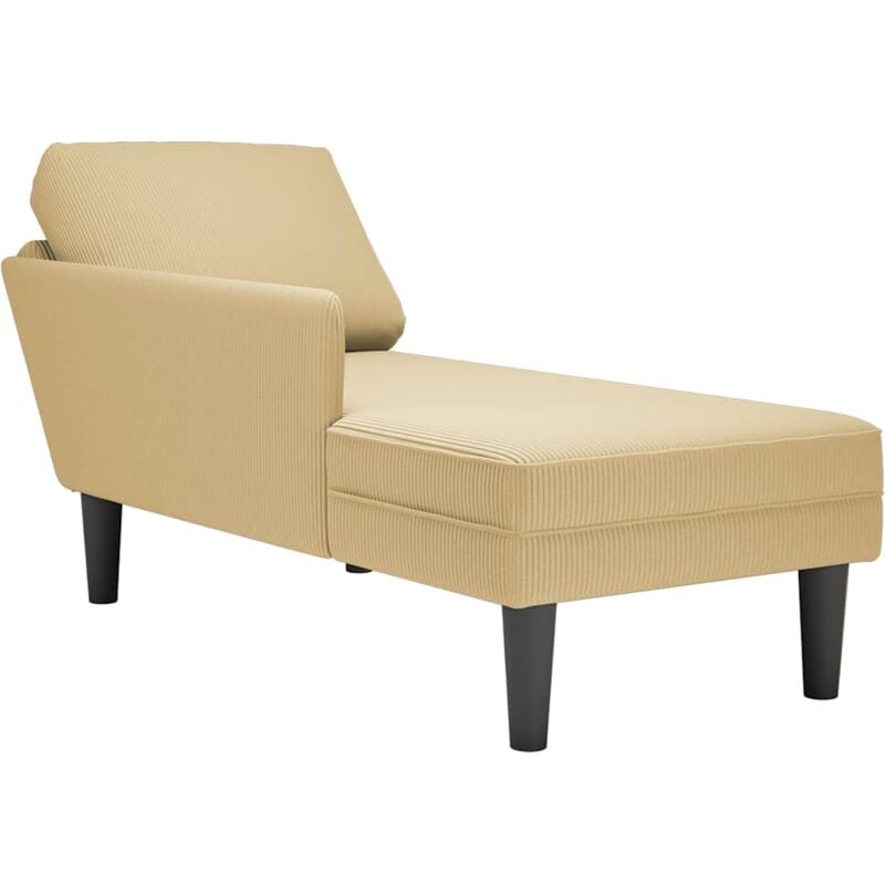 Vidaxl - Chaise longue avec coussin tissu en velours côtelé