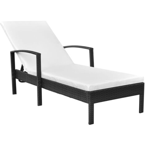 Chaise Longue avec Accoudoirs Résine Tressée Terrasse Multicolore vidaXL