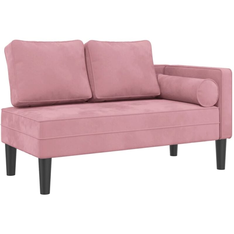 Vidaxl - Chaise longue avec coussins rose velours