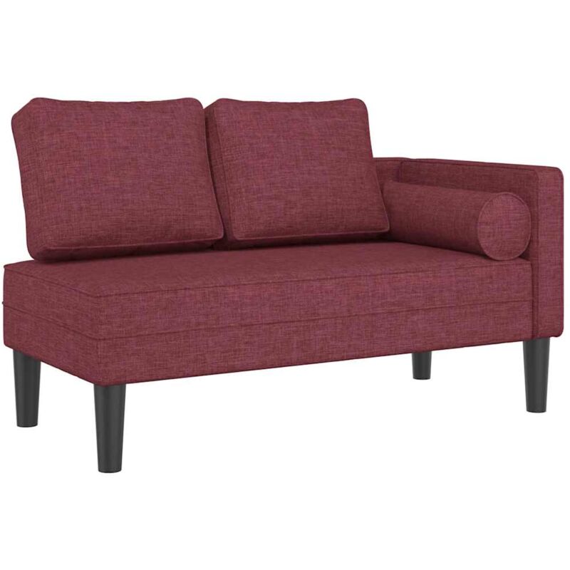 Vidaxl - Chaise longue avec coussins rouge bordeaux tissu