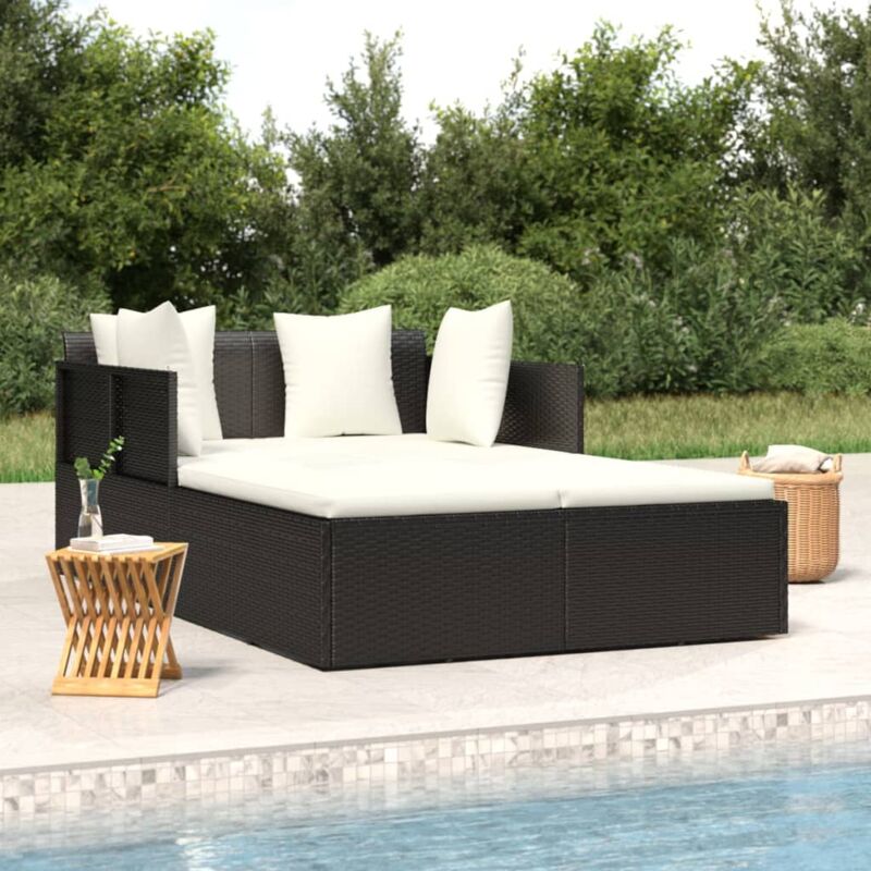 VidaXL - Sonnenliege poly-rattan, One Size, Schwarz