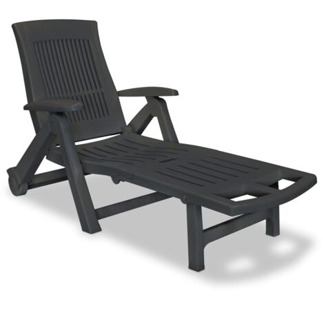 Chaise Longue avec Repose-pied Plastique Multicolore Bain de Soleil vidaXL