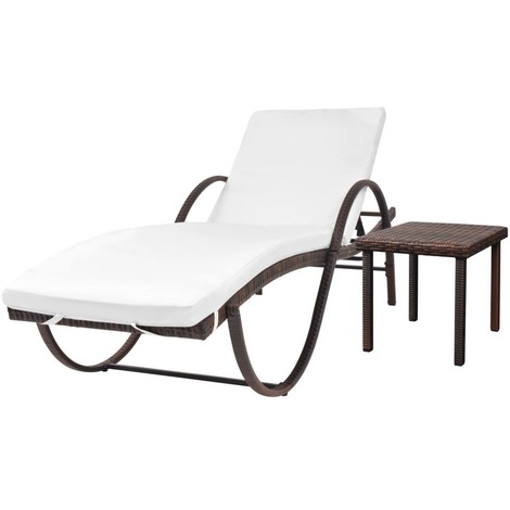 Chaise longue marron