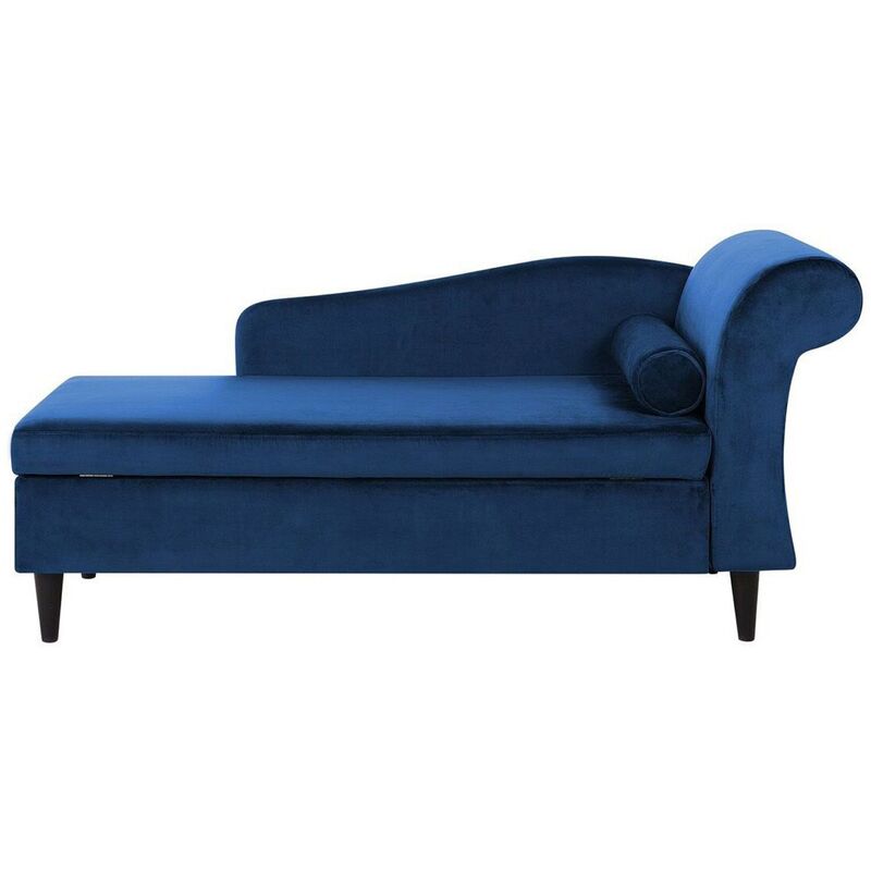 

Chaise longue de terciopelo azul oscuro derecho LUIRO
