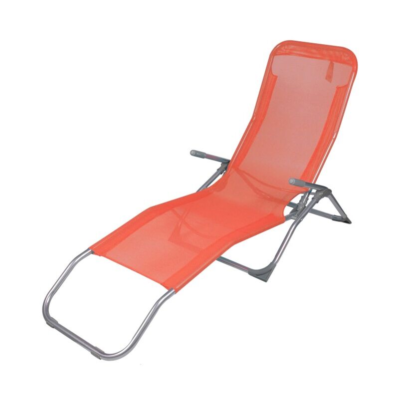 Chaise longue / bain de soleil coloris Corail 140x95x61cm