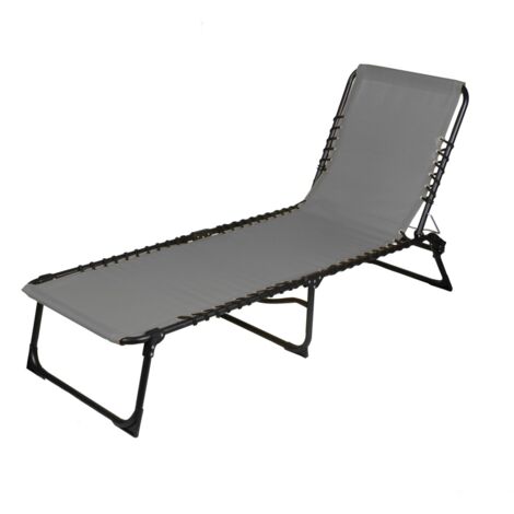 Chaise longue / Bain de soleil coloris gris 187x85x56 cm