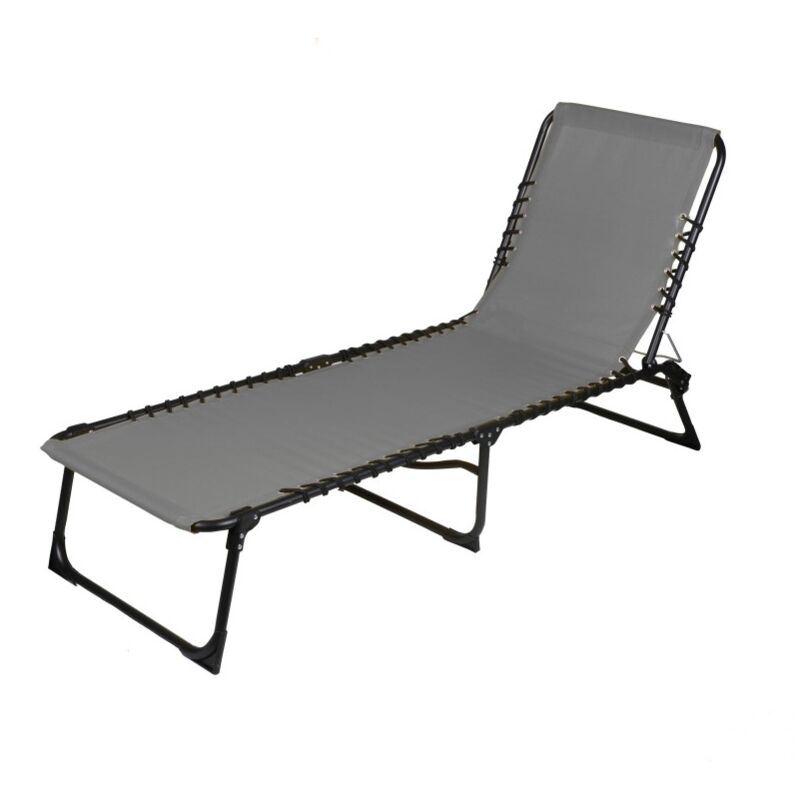 Chaise longue / bain de soleil coloris gris 187x85x56cm