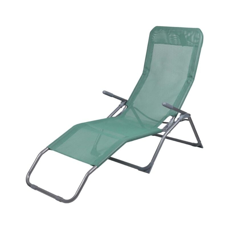 Chaise longue / bain de soleil coloris Vert 185x95x61cm - Vert