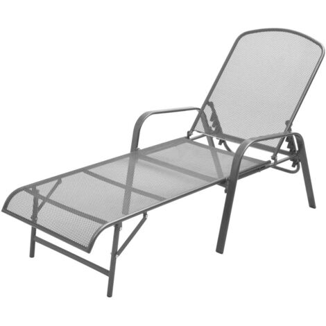 Chaise longue  Bain de soleil Transat Acier Anthracite 67152