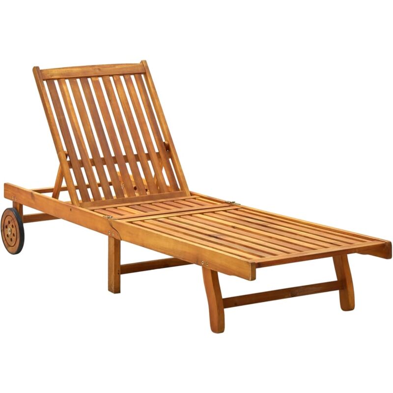 Maison Chic - Chaise longue Bain de soleil Transat Bois d'acacia solide 12426
