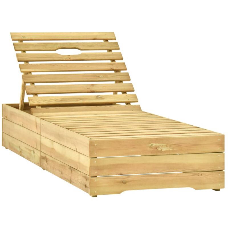 Maisonchic - Chaise longue Bain de soleil Transat Bois de pin imprégné de vert 81924