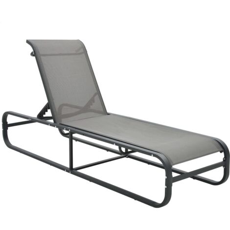 Chaise longue  Bain de soleil  Transat de relaxation Aluminium et textilène CFW694256