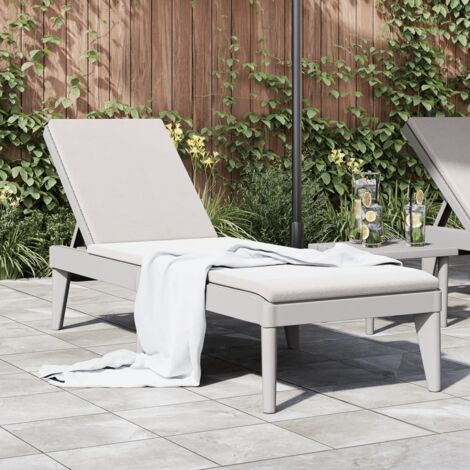 Chaise longue-Bain de soleil-Transat de relaxation gris 186x60x29 cm PP 249815
