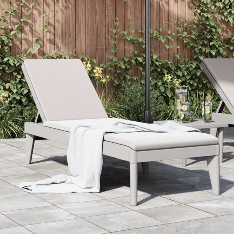 Chaise longue  Bain de soleil  Transat de relaxation gris 186x60x29 cm PP CFW837570
