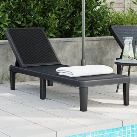 Chaise longue-Bain de soleil-Transat de relaxation réglable en hauteur à 4 positions polypropylène 721840