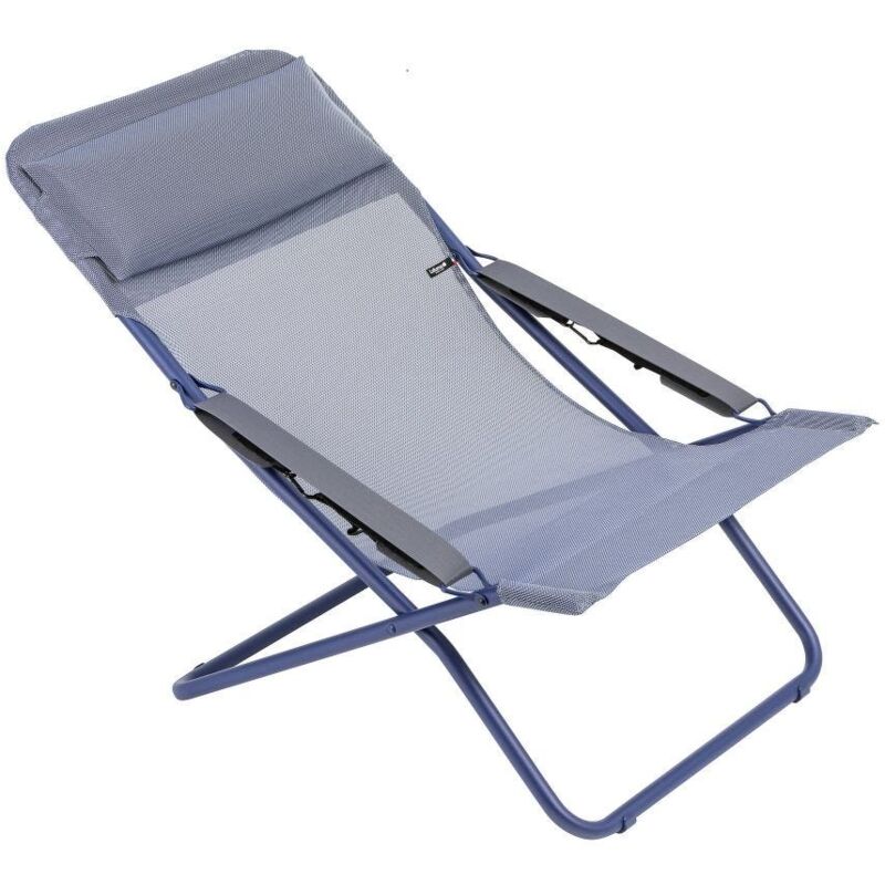 Lafuma Mobilier - Chaise Longue - Bain De Soleil - Transat Jardin - Pliant - Transabed - Batyline® Iso - Bleu Indigo -