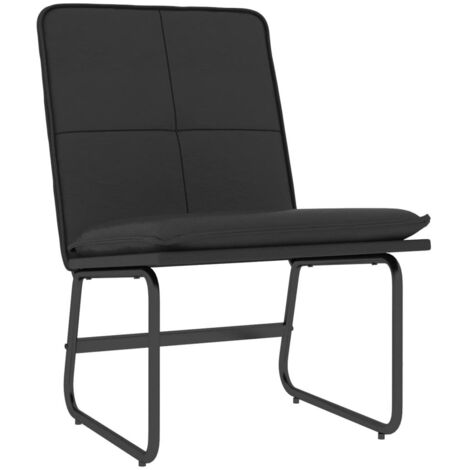 Chaise longue  Bain de soleil Transat Noir 54x75x76 cm Similicuir 70392
