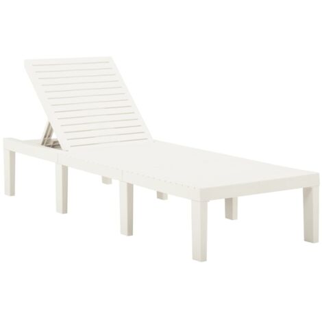 Chaise longue  Bain de soleil Transat Plastique Blanc 42733