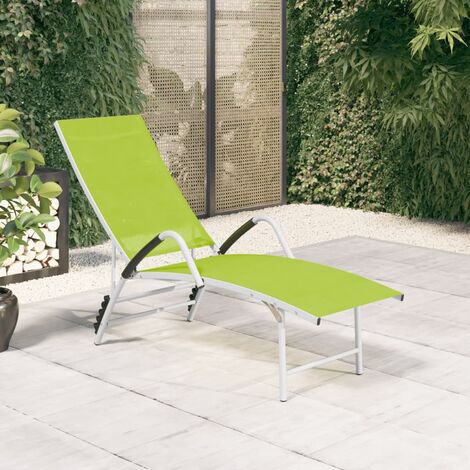 Chaise longue | Bain de soleil Transat Textilène et aluminium Vert 33871 - Vert