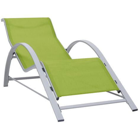 Chaise longue | Bain de soleil Transat Textilène et aluminium Vert 99019 - Vert