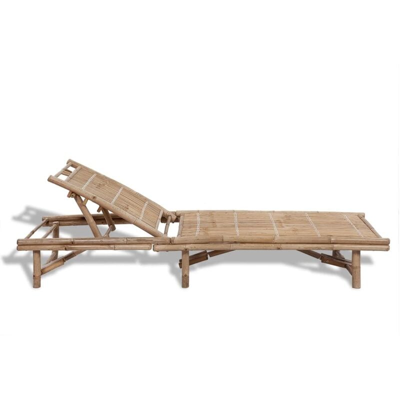 Inlife Chaise longue Bambou