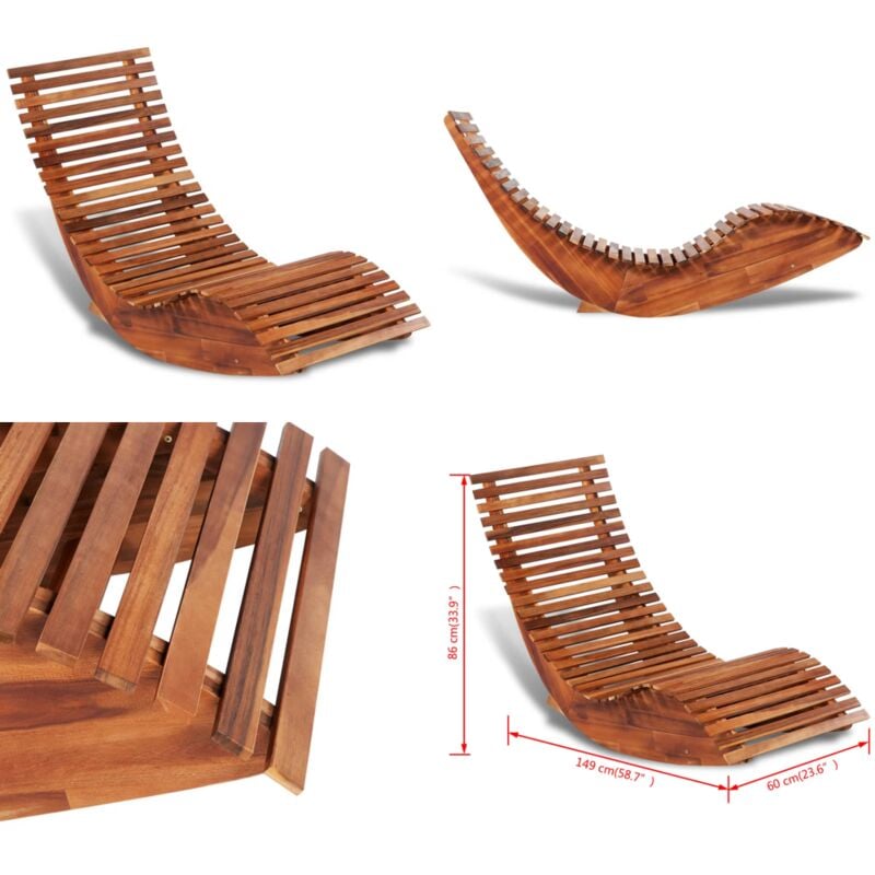 Vidaxl - Chaise longue basculante Bois d'acacia - Chaises De Jardin - Chaises Longues - Mobilier De Jardin - Chaise Bascule - Acacia - Home & Living