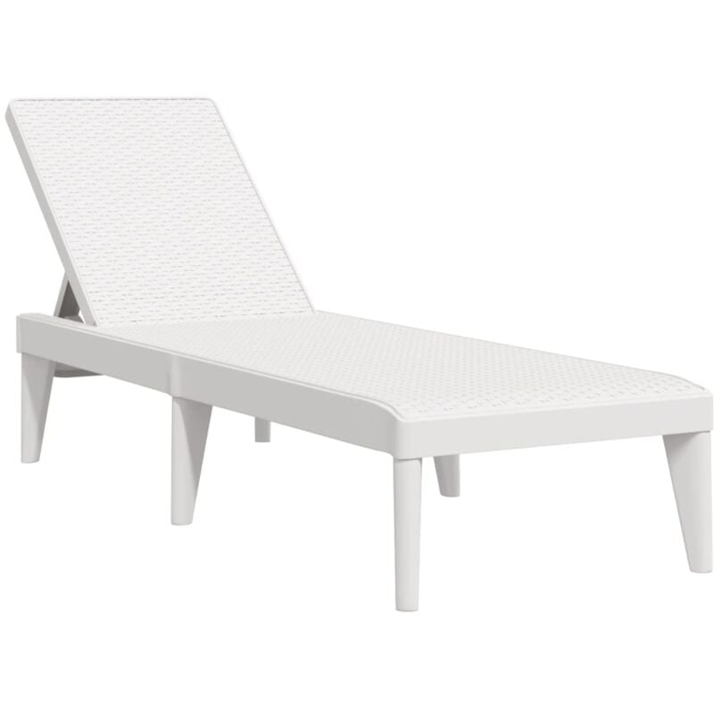 Vidaxl - Chaise longue blanc 186x60x29 cm pp