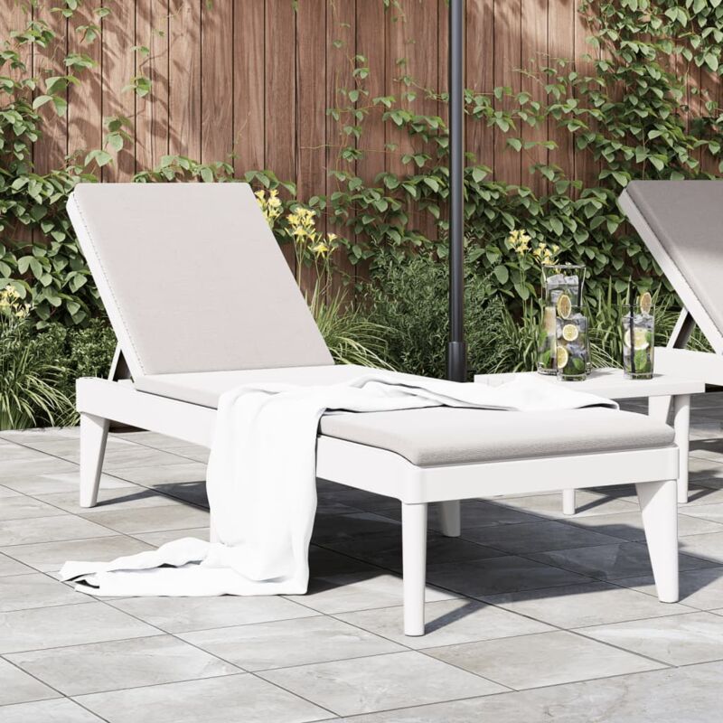 Vidaxl - Chaise longue blanc 186x60x29 cm pp