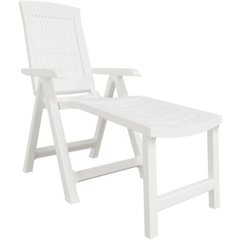 Chaise longue blanc plastique vidaXL - Blanc