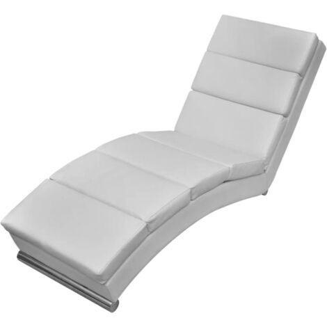 Chaise longue Blanc Similicuir vidaXL