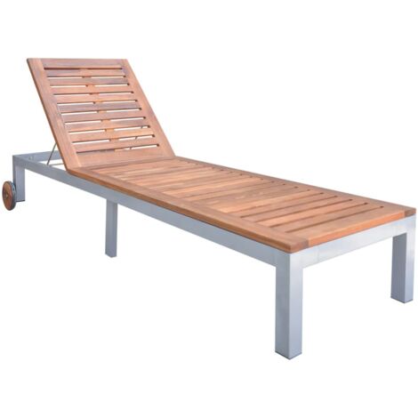 Chaise longue Bois d acacia solide