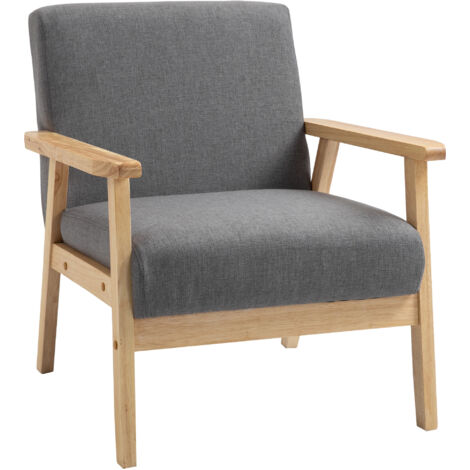 Chaise longue, chaise avec accoudoirs, fauteuil de salle à manger, fauteuil relax en simili-laine, fauteuils confortables, couleur gris, dimensions : 64 x 70 x 72 cm