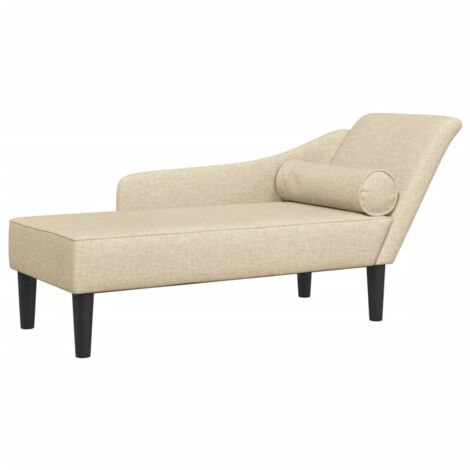 Chaise longue chaise longue para interior con cojines en tela crema DEC026068