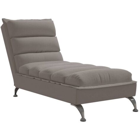 Chaise Longue con Cuscini Tortora in Tessuto vidaXL