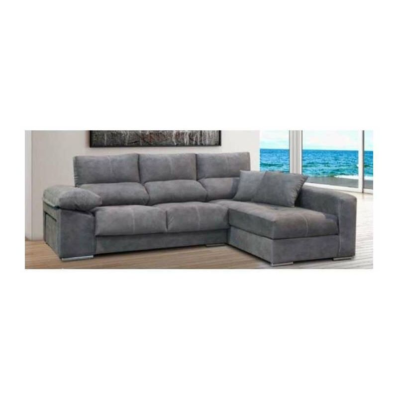

Chaise-longue con puffs y cojines modelo California. 100 cm(alto)280 cm(ancho)170 cm(fondo) Color PLATA